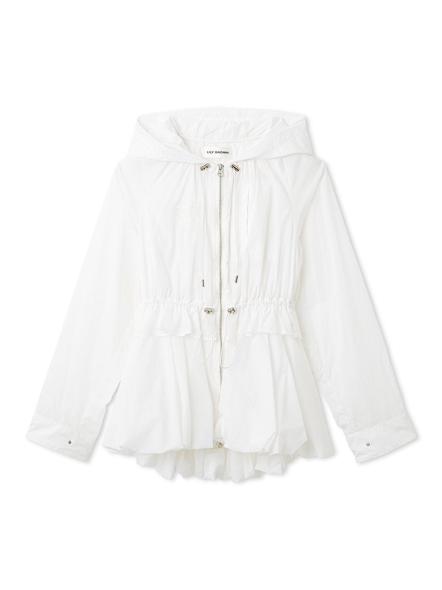 LILY BROWN「【UVカット】撥水ペプラムシアーブルゾン」|ブルゾン・スタジャン|