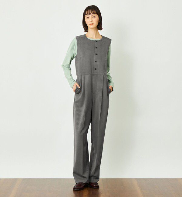 MACKINTOSH PHILOSOPHY「GREY LABEL ノーカラージャンプスーツ」|ワンピース|チャコールグレー