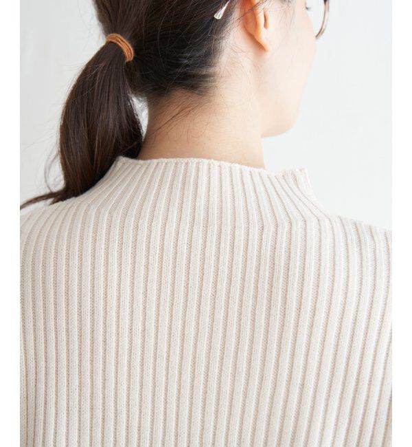 ikka「配色ワイドリブニット」|プルオーバー|