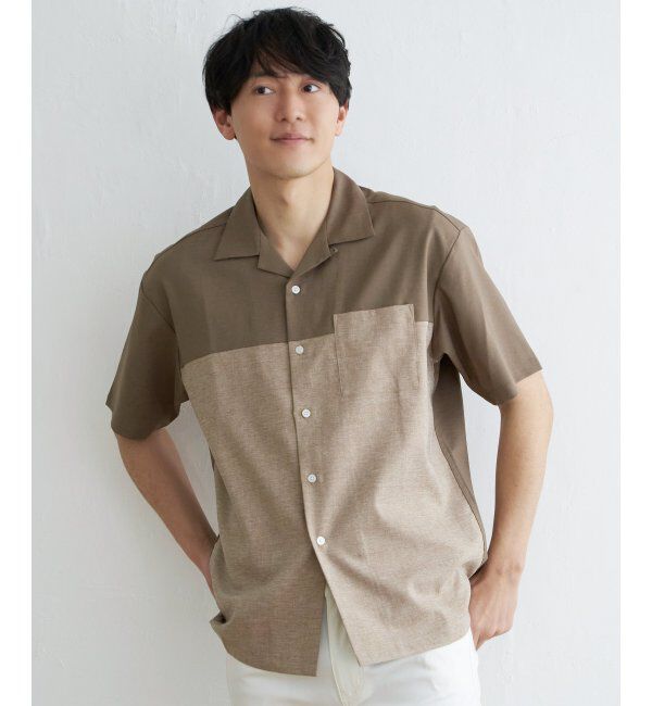 ikka「バイカラーオープンカラーシャツ」|シャツ・ブラウス|