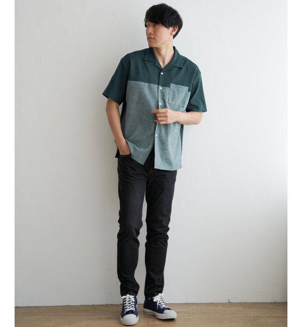 ikka「バイカラーオープンカラーシャツ」|シャツ・ブラウス|