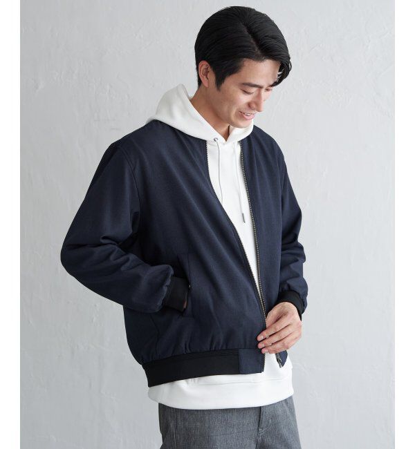 ikka「撥水メランジリブブルゾン」|ブルゾン・スタジャン|