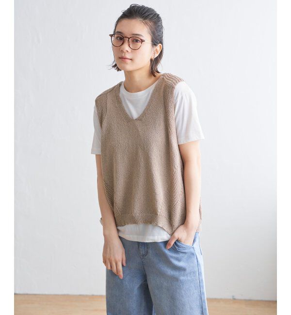 Lbc with Life「ミニブークレ2WAYニットベスト」|ニット・セーター|