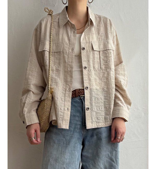 Lbc with Life「ジャカードダブルポケットシャツジャケット」|シャツ・ブラウス|