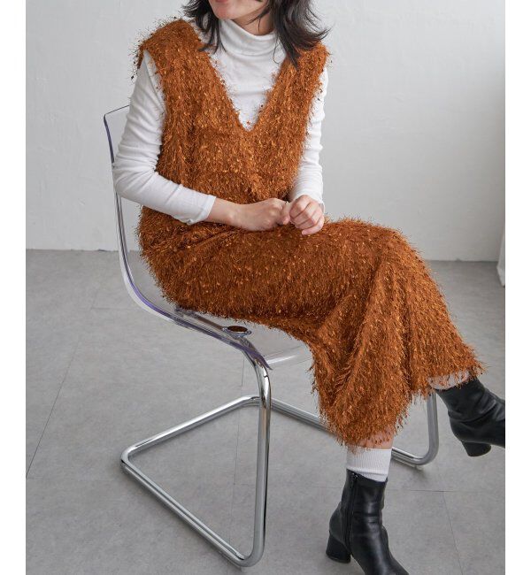 VENCE share style「リボンヤーン2wayジャンスカ」|ワンピース|