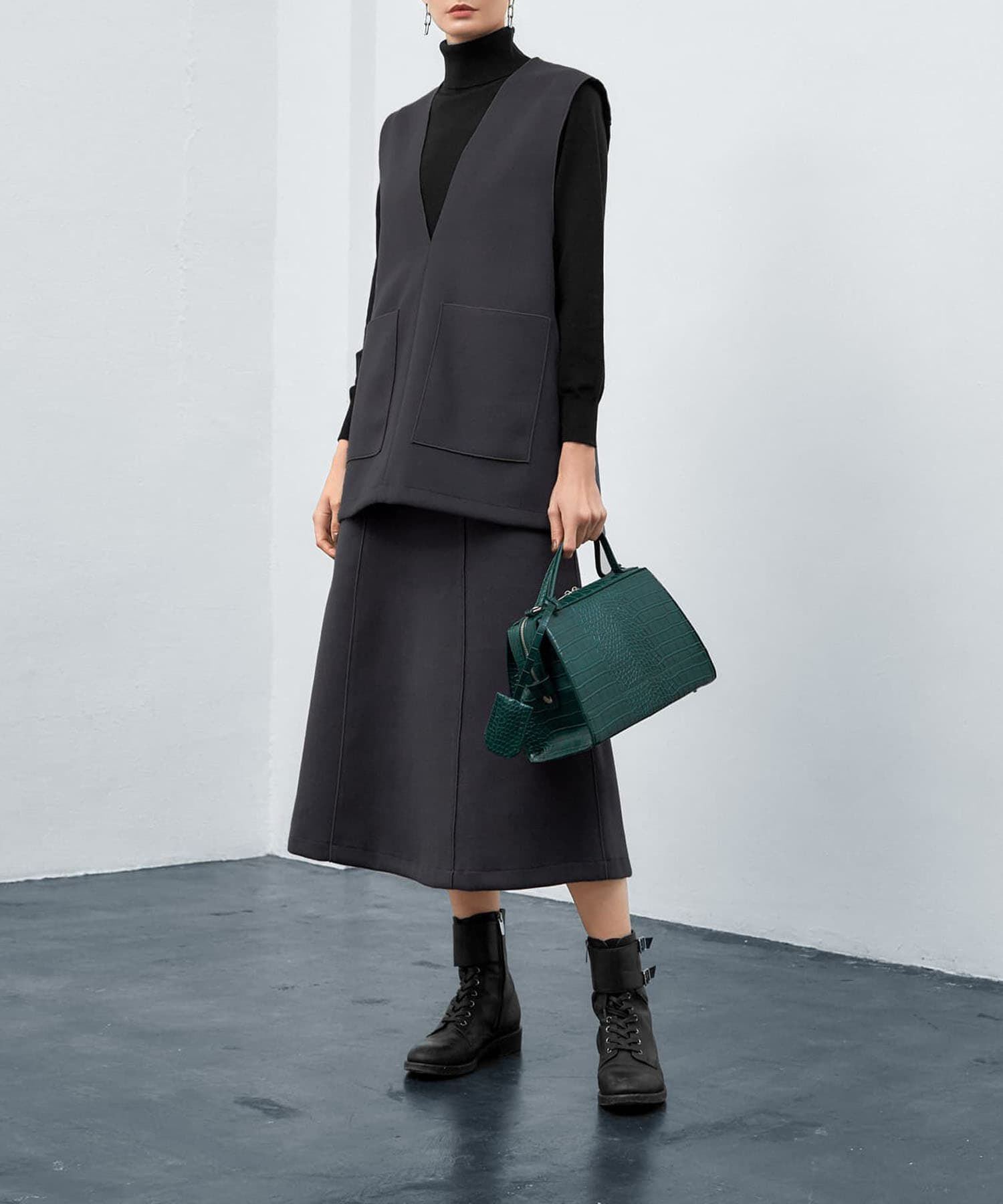 STYLE DELI「メルトン調Aラインスカート」|スカート|