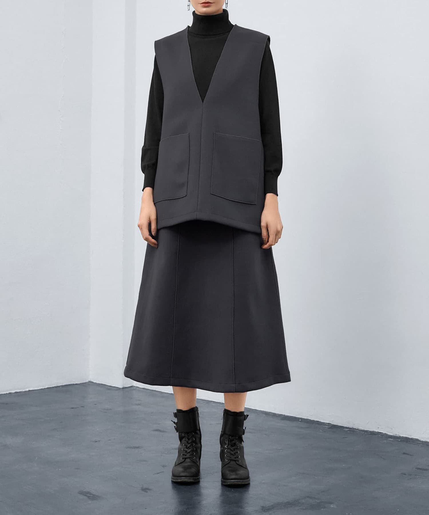 STYLE DELI「メルトン調Aラインスカート」|スカート|