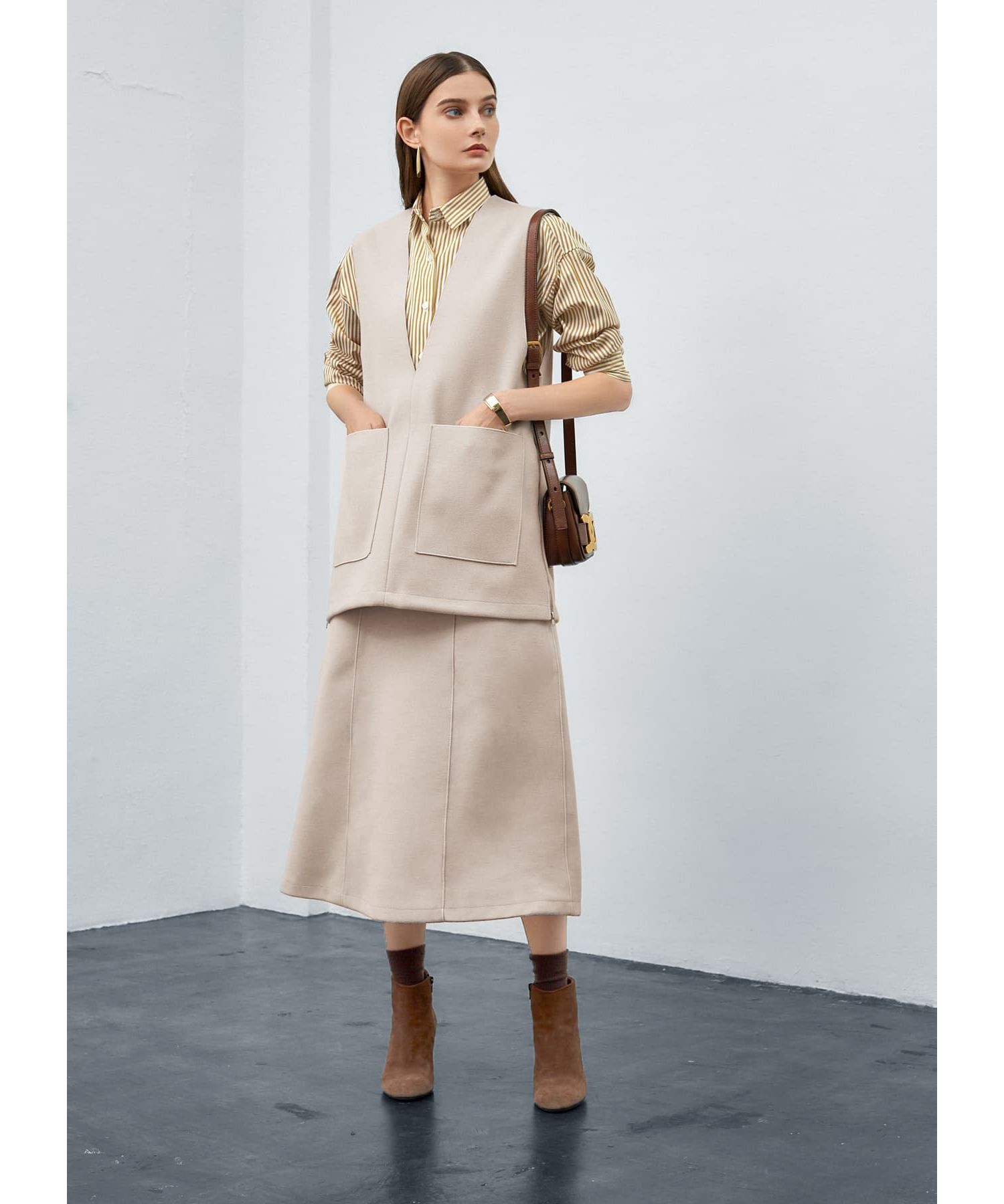 STYLE DELI「メルトン調Aラインスカート」|スカート|