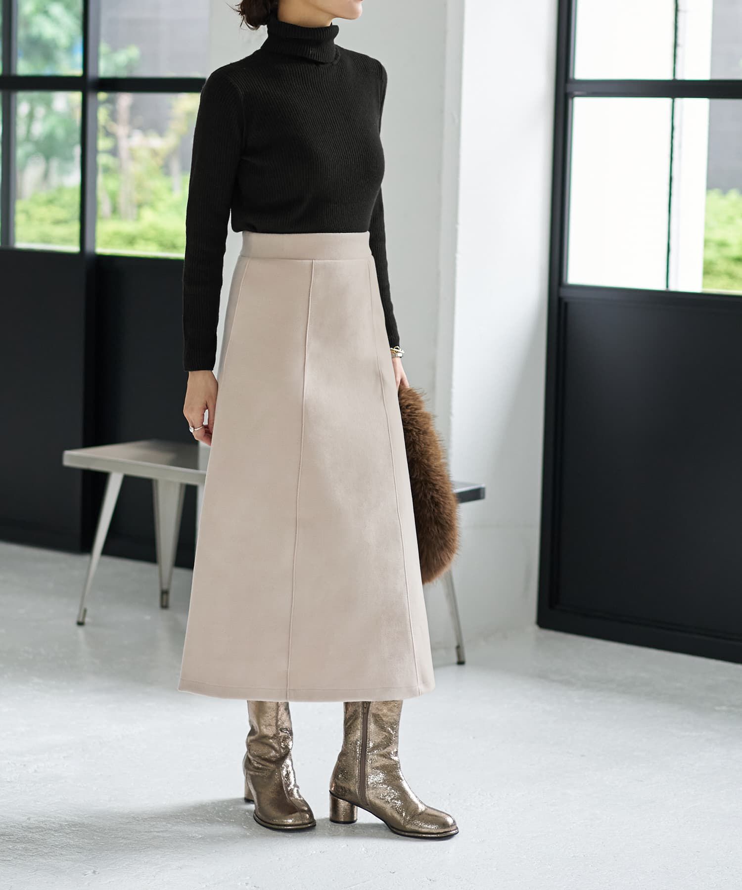 STYLE DELI「メルトン調Aラインスカート」|スカート|