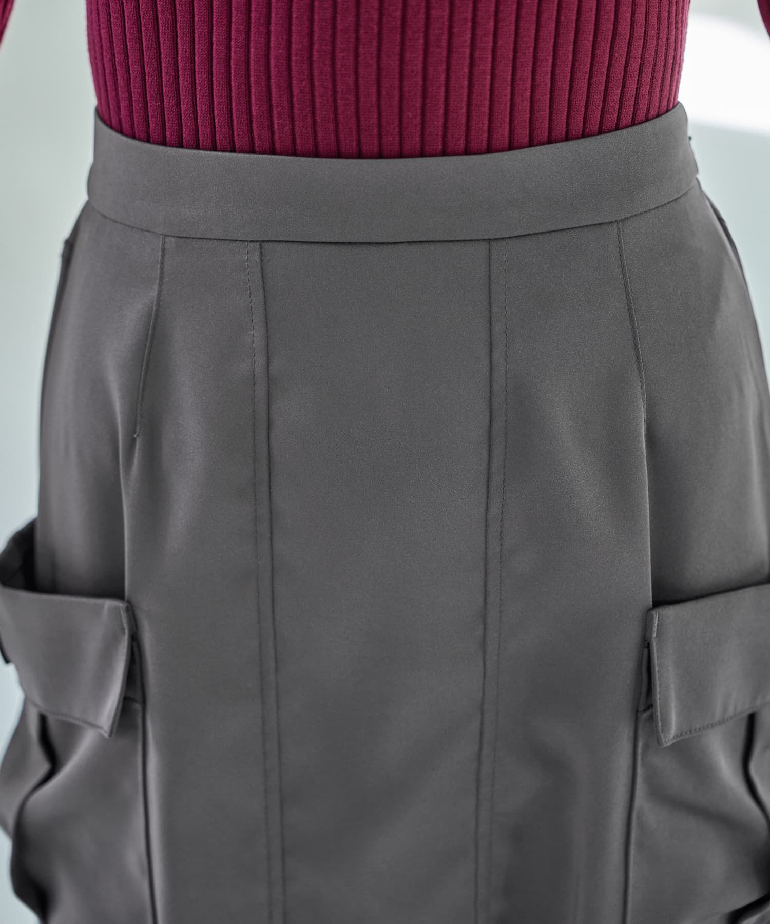 STYLE DELI「サイドポケットサテンロングスカート」|スカート|