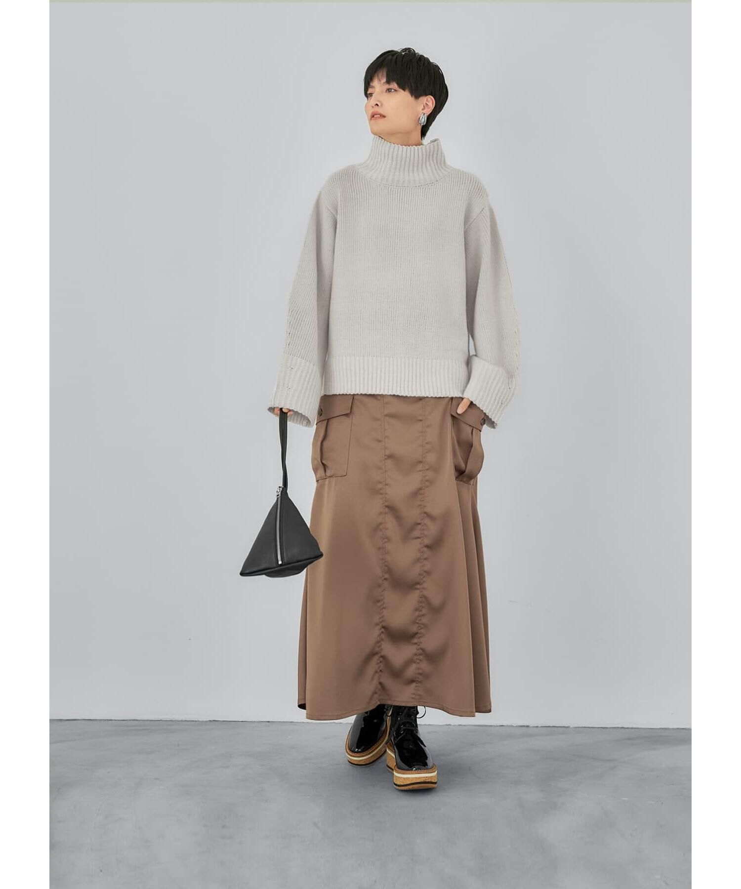 STYLE DELI「サイドポケットサテンロングスカート」|スカート|