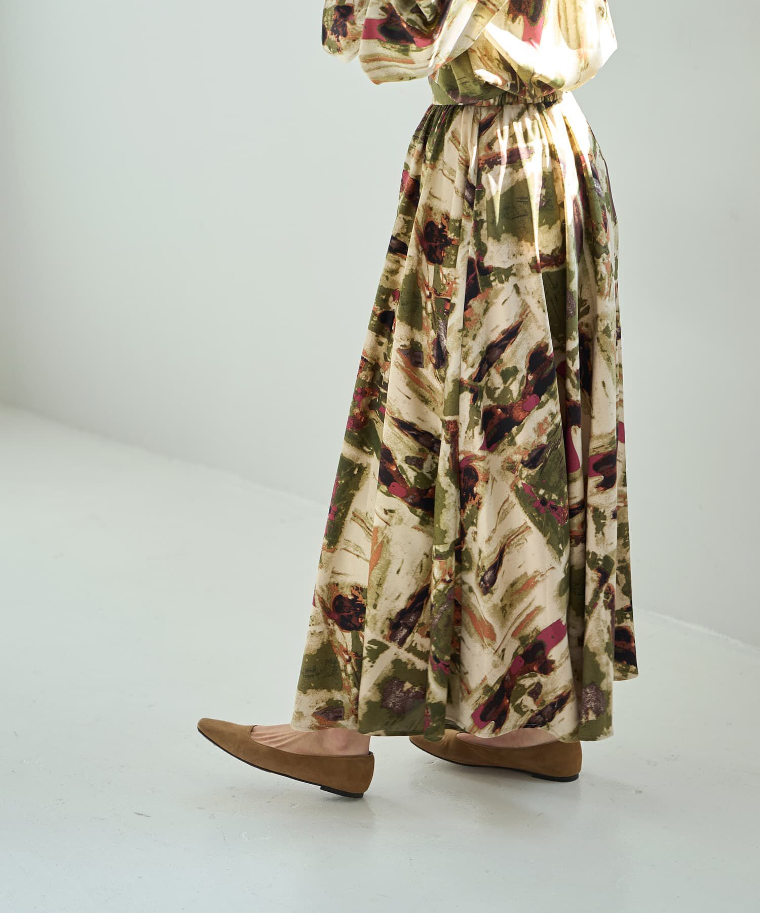 STYLE DELI「アート柄ロングサーキュラースカート」|スカート|