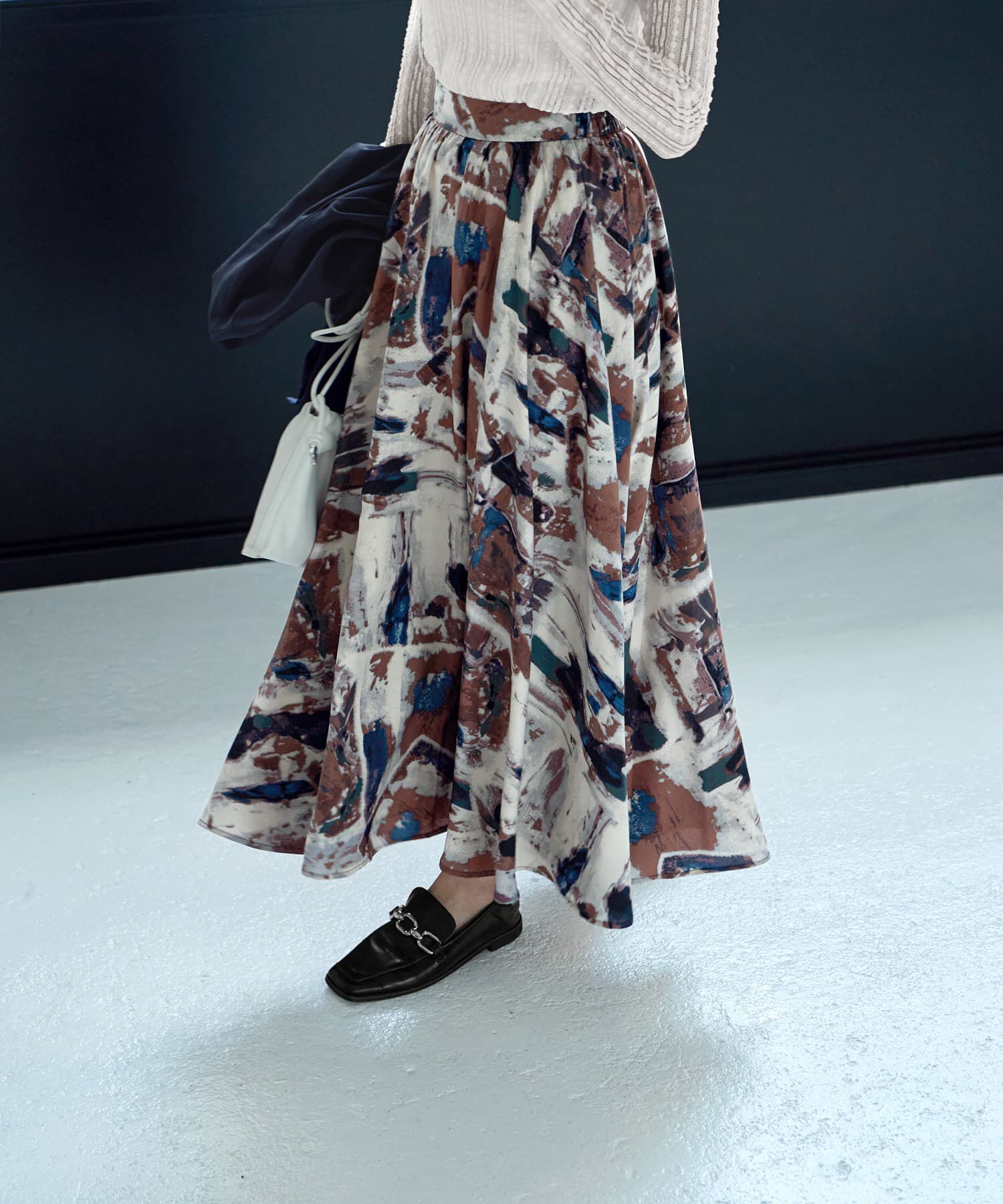 STYLE DELI「アート柄ロングサーキュラースカート」|スカート|ブルーミックス