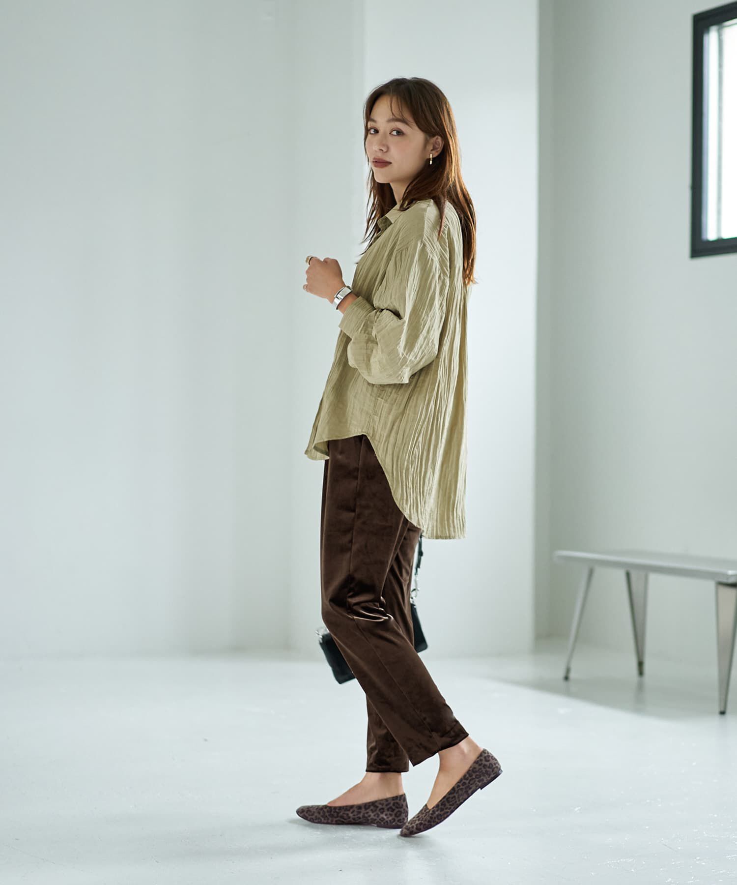 STYLE DELI「シワ加工グロッシーシャツ」|シャツ・ブラウス|