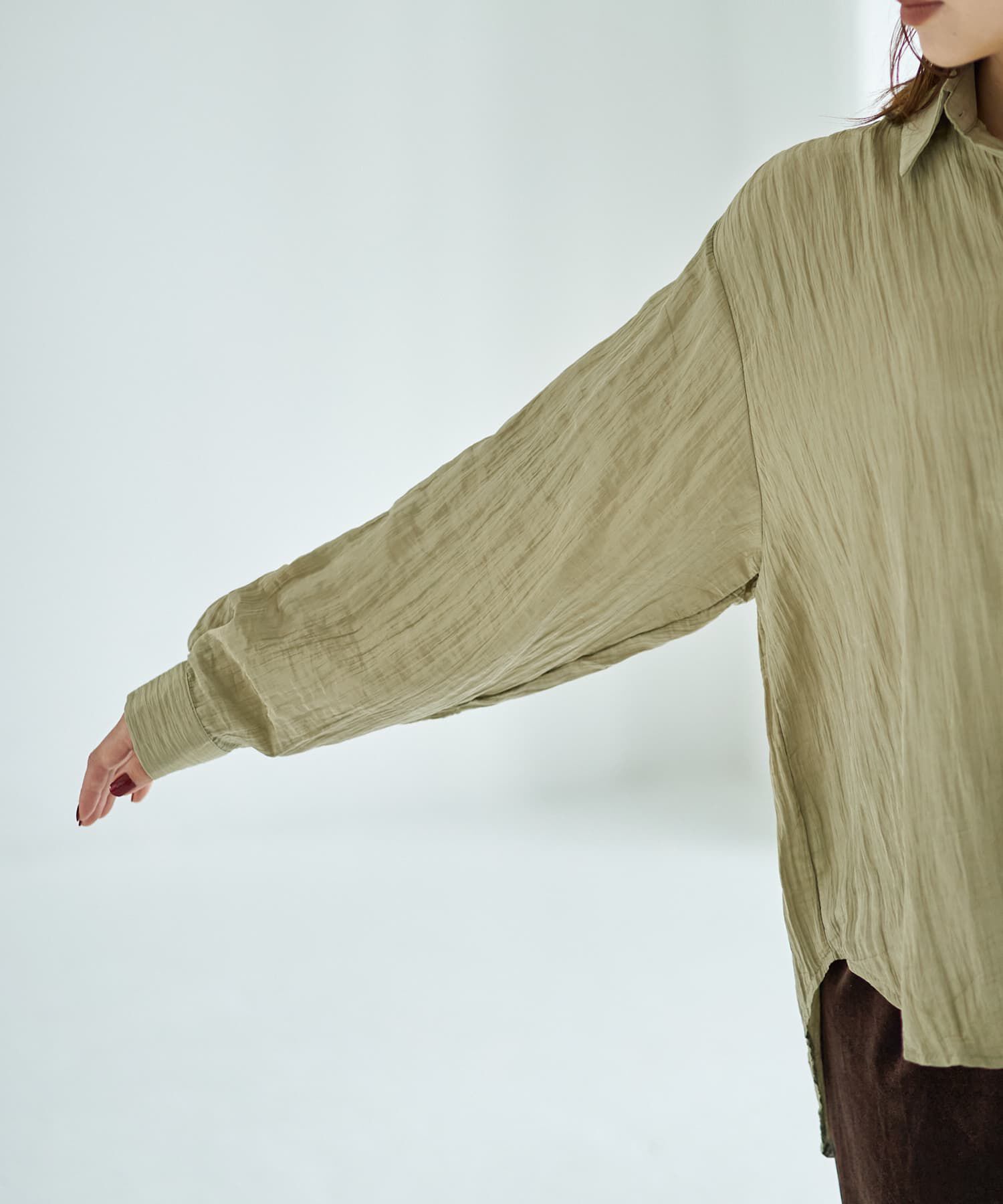 STYLE DELI「シワ加工グロッシーシャツ」|シャツ・ブラウス|