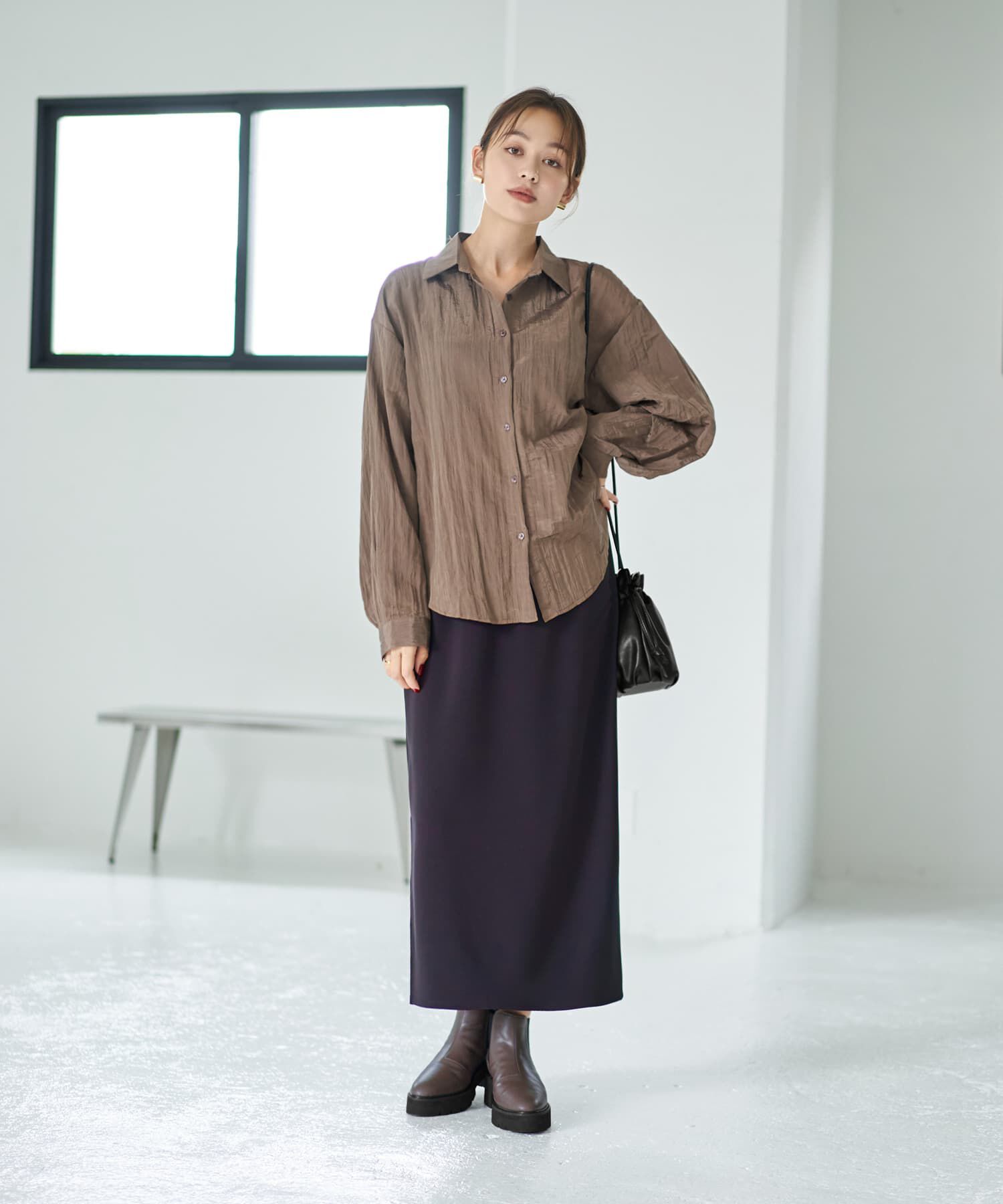 STYLE DELI「シワ加工グロッシーシャツ」|シャツ・ブラウス|