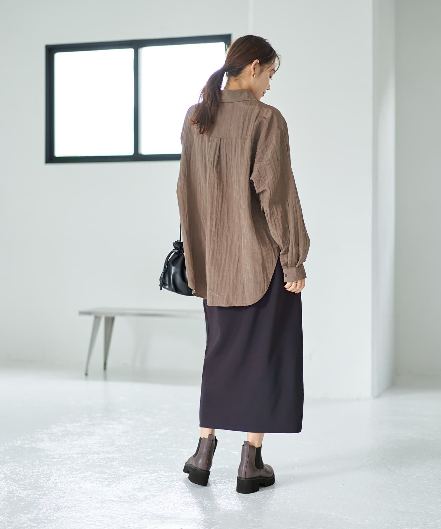 STYLE DELI「シワ加工グロッシーシャツ」|シャツ・ブラウス|