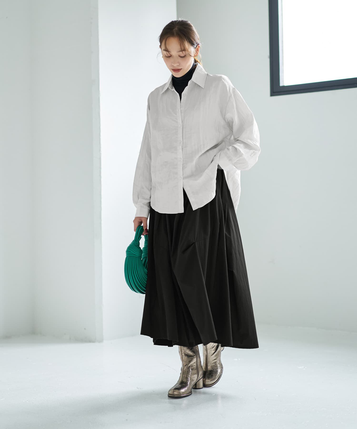 STYLE DELI「シワ加工グロッシーシャツ」|シャツ・ブラウス|