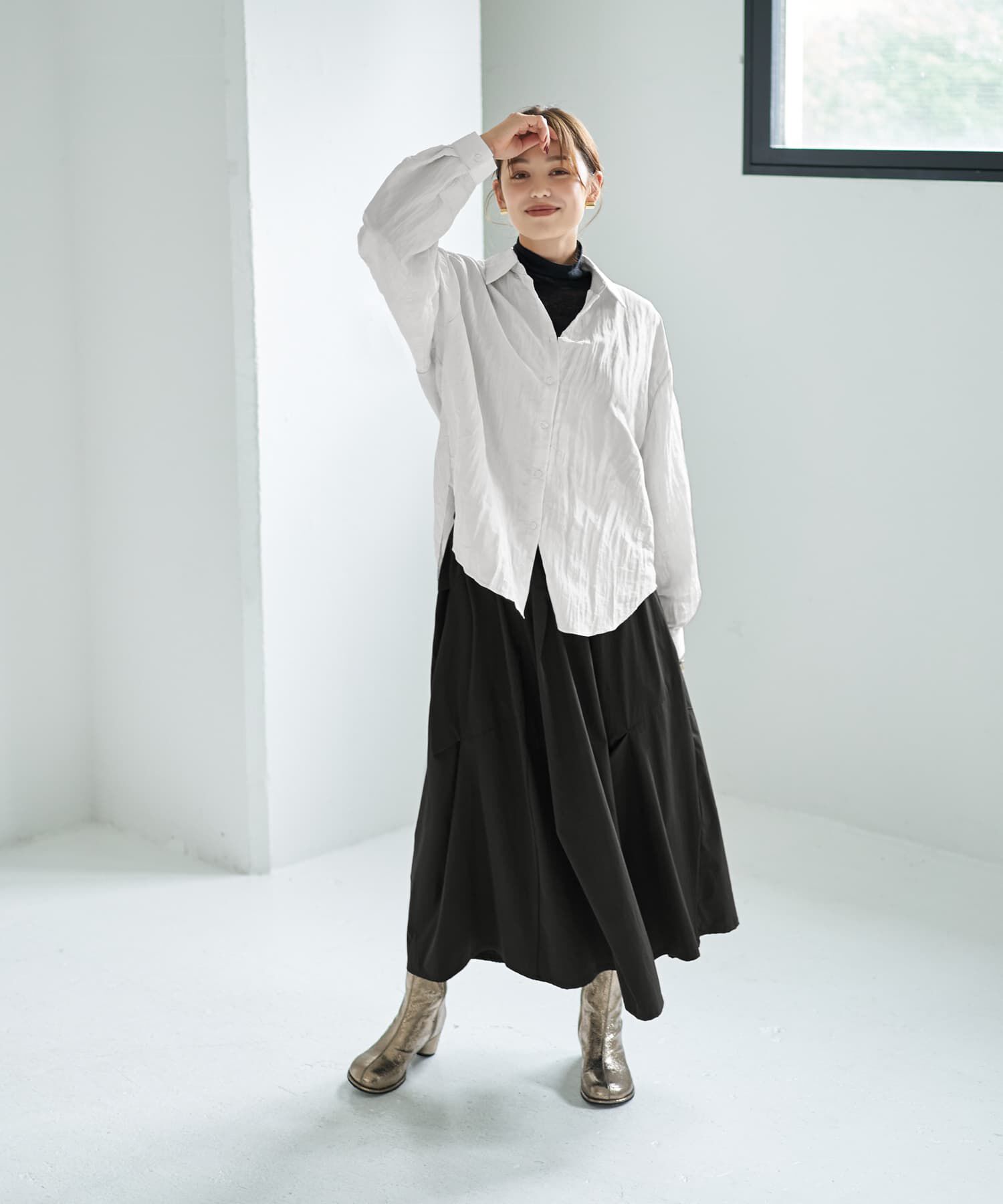 STYLE DELI「シワ加工グロッシーシャツ」|シャツ・ブラウス|