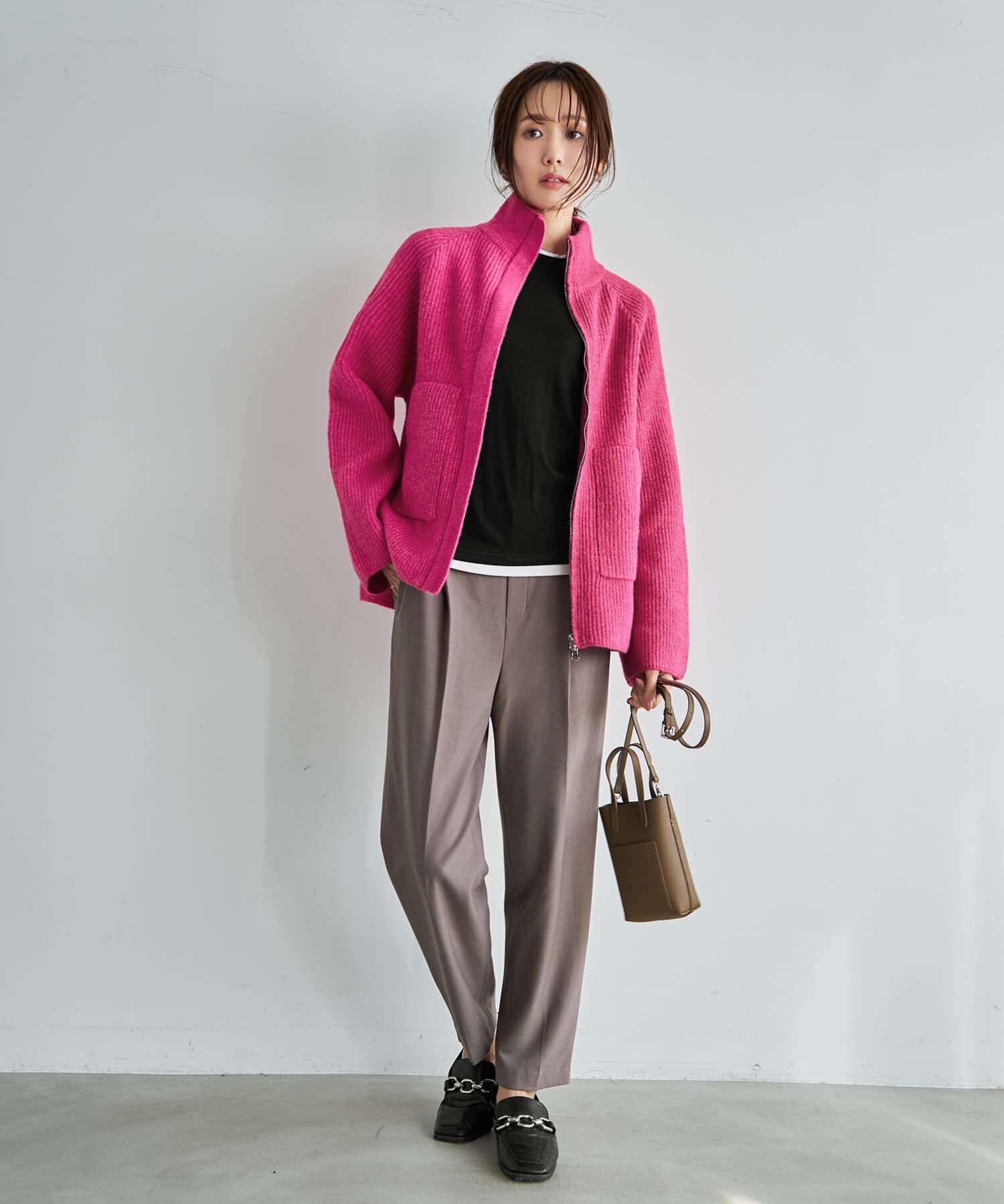 STYLE DELI「ダブルジップスタンドネックニットジャケット」|その他|