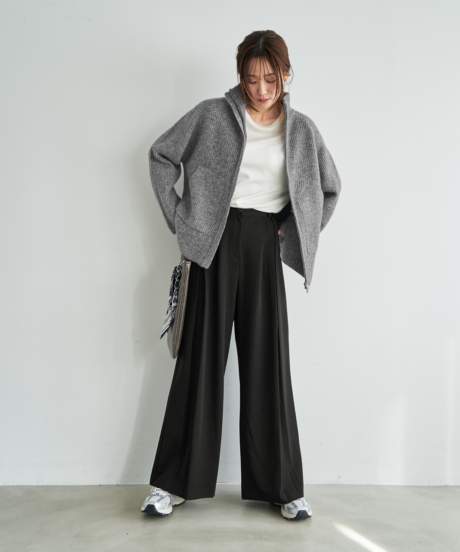 STYLE DELI「ダブルジップスタンドネックニットジャケット」|その他|