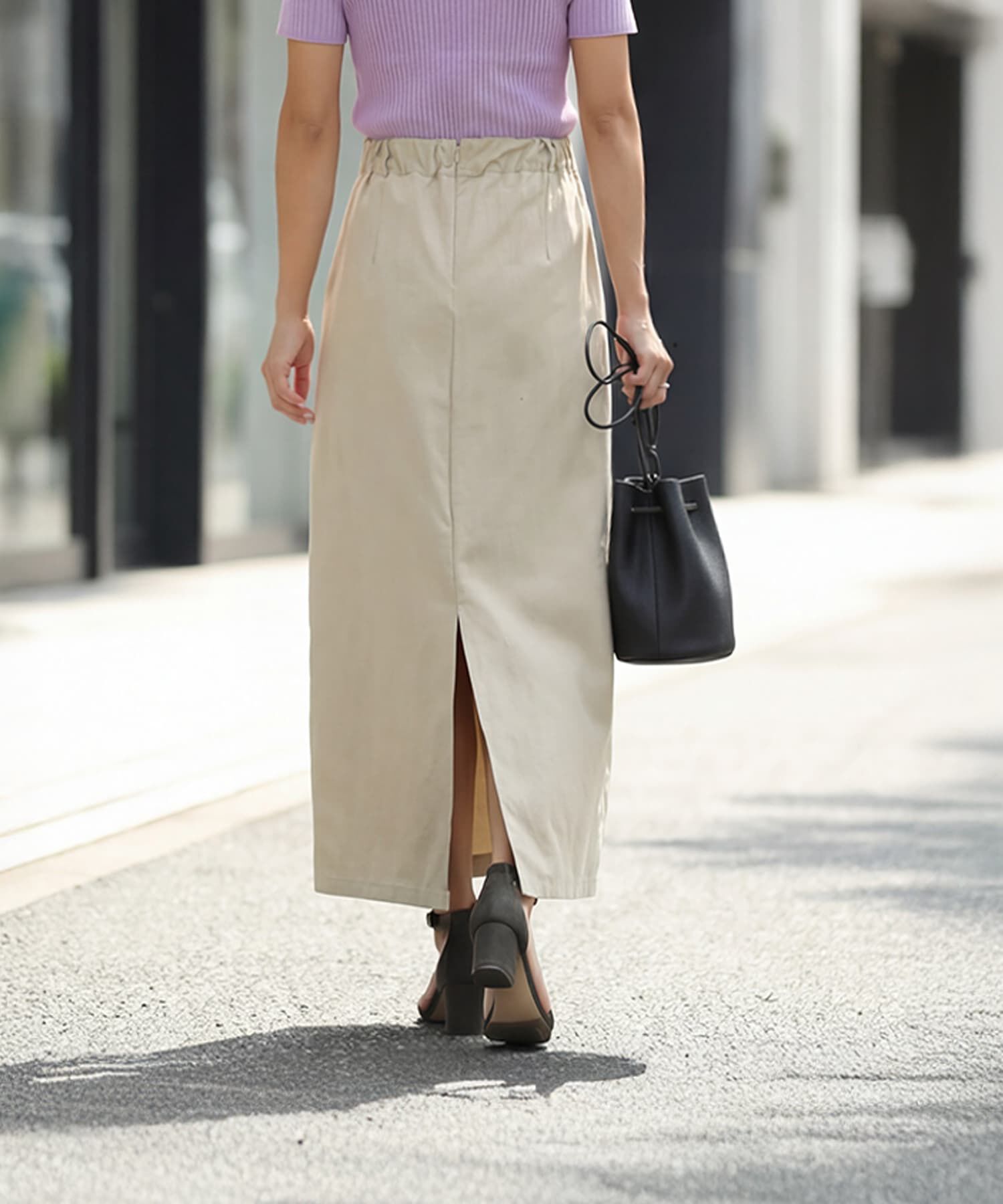 STYLE DELI「スッキリとした薄手ハリ感Aラインスカート」|台形|