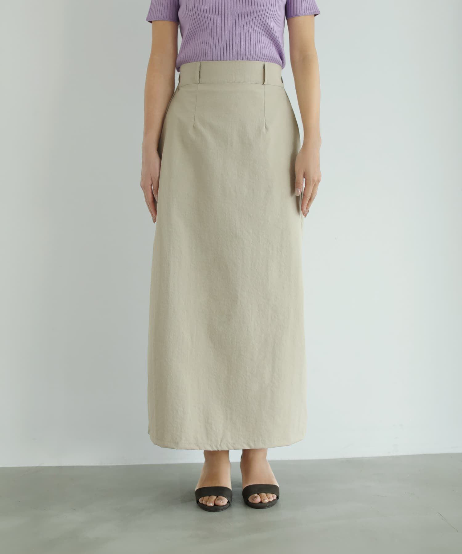 STYLE DELI「スッキリとした薄手ハリ感Aラインスカート」|台形|