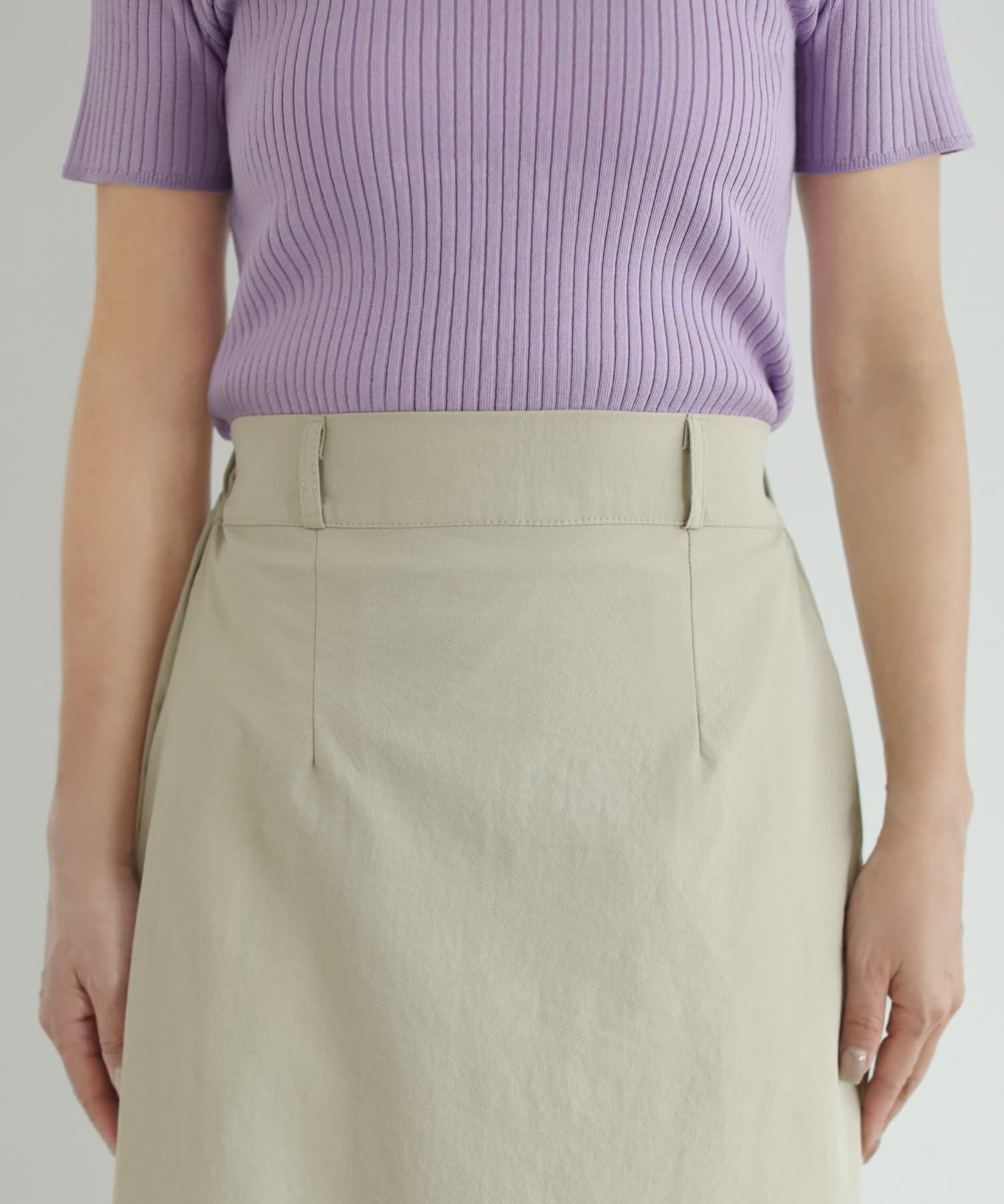 STYLE DELI「スッキリとした薄手ハリ感Aラインスカート」|台形|