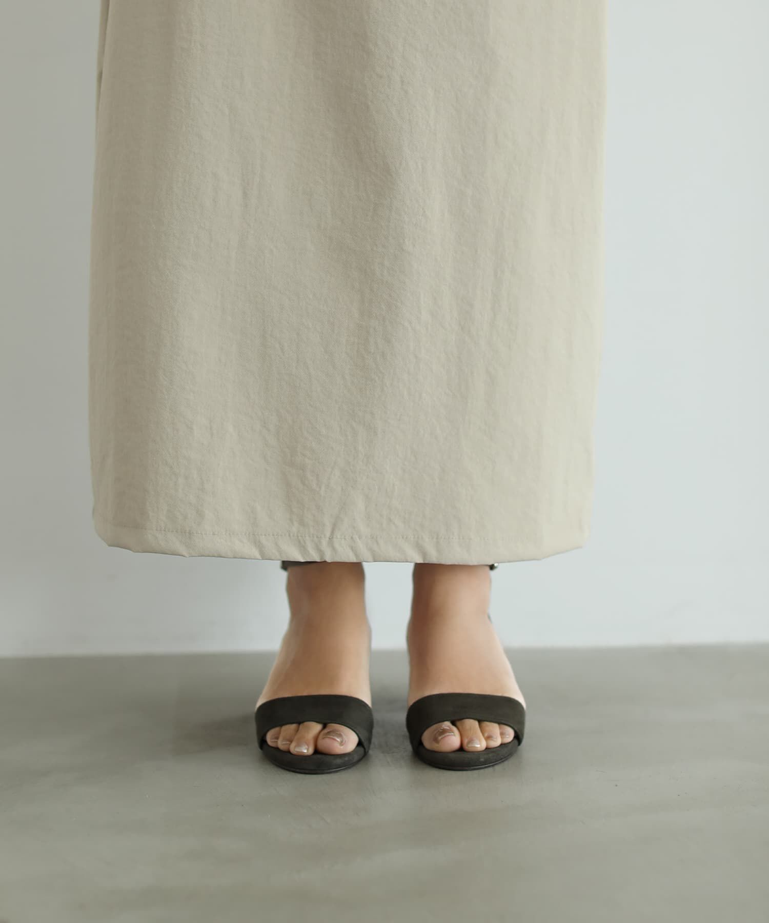 STYLE DELI「スッキリとした薄手ハリ感Aラインスカート」|台形|