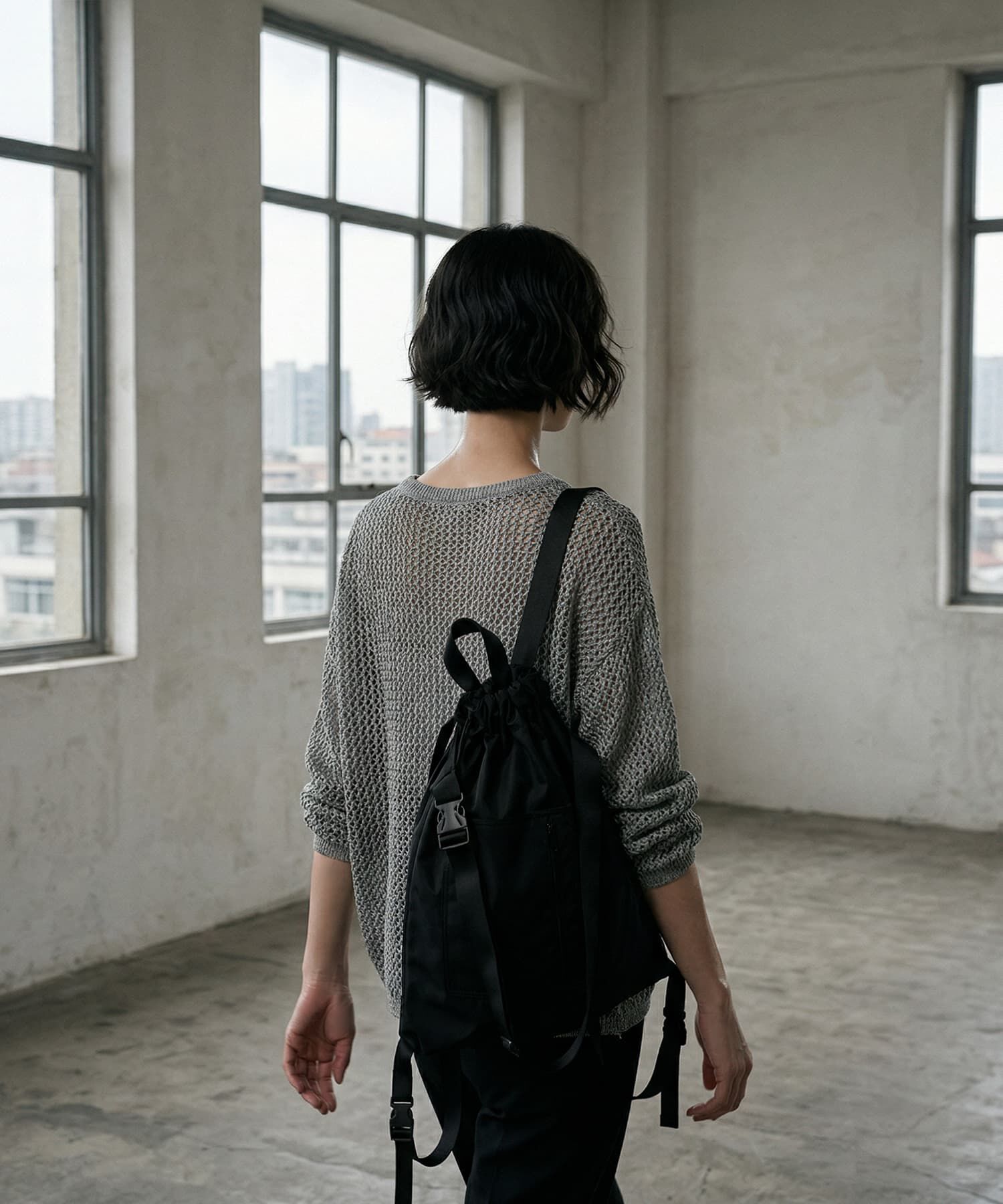 STYLE DELI「【BLK001】サマーメッシュ編みヘンリーネックプルオーバー」|Tシャツ・カットソー|