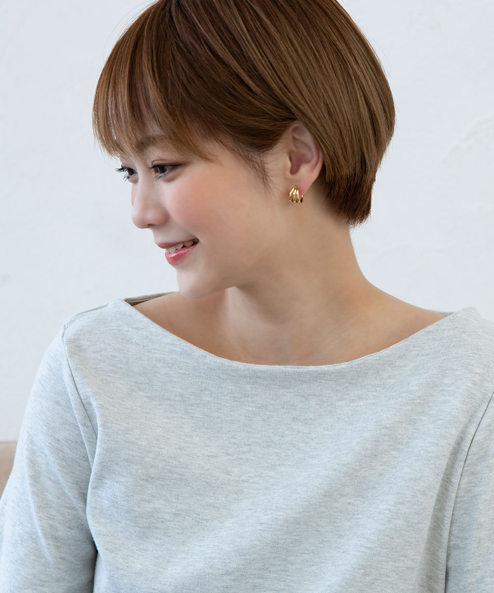 colleca la「ノンホール・3連フープの樹脂イヤリング」|イヤリング|