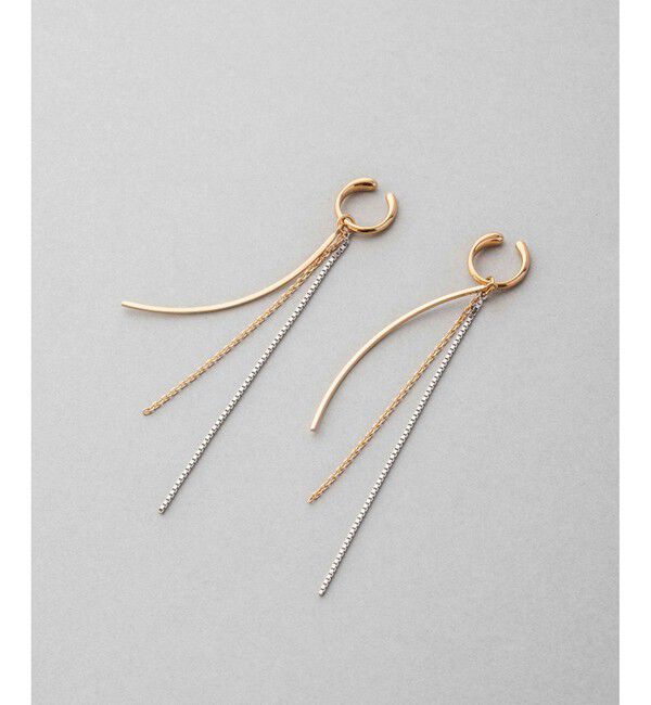 ete「バイカラー チェーン イヤリング」|イヤリング|