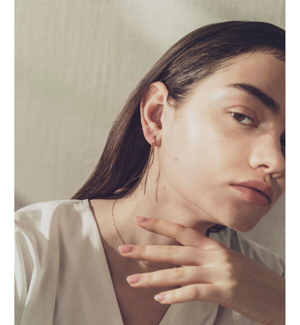 ete「バイカラー チェーン イヤリング」|イヤリング|