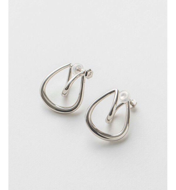 ete「ワンストローク プラチナカラー イヤリング」|イヤリング|