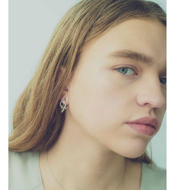 ete「ワンストローク プラチナカラー イヤリング」|イヤリング|