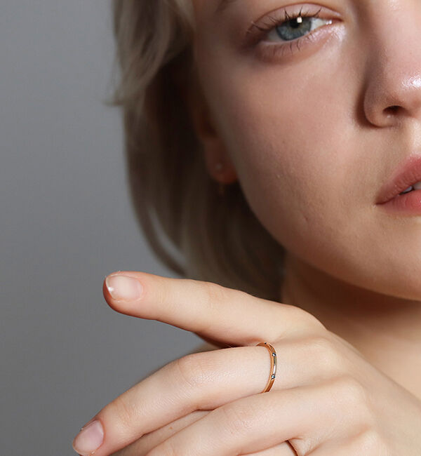  「ブルーダイヤモンド ３石 リング | K10YG」|リング|