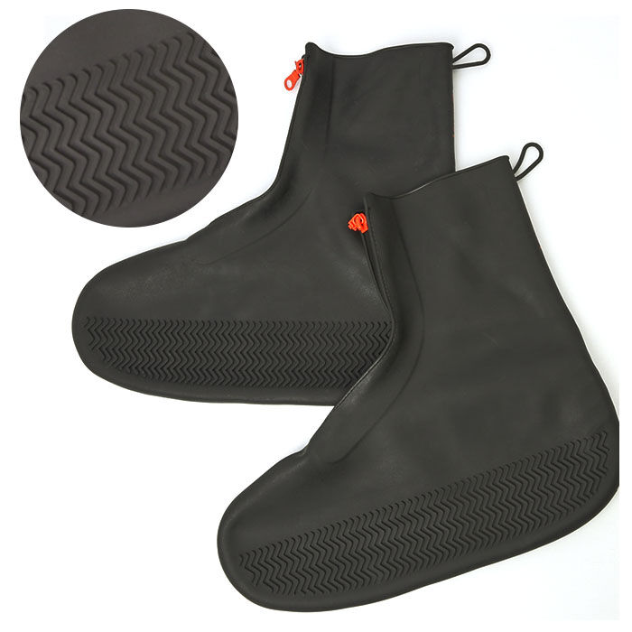 BACKYARD FAMILY「シューズカバー 防水 滑り止め 通販 シリコン ファスナー レインシューズ レインブーツ メンズ」|レインシューズ|