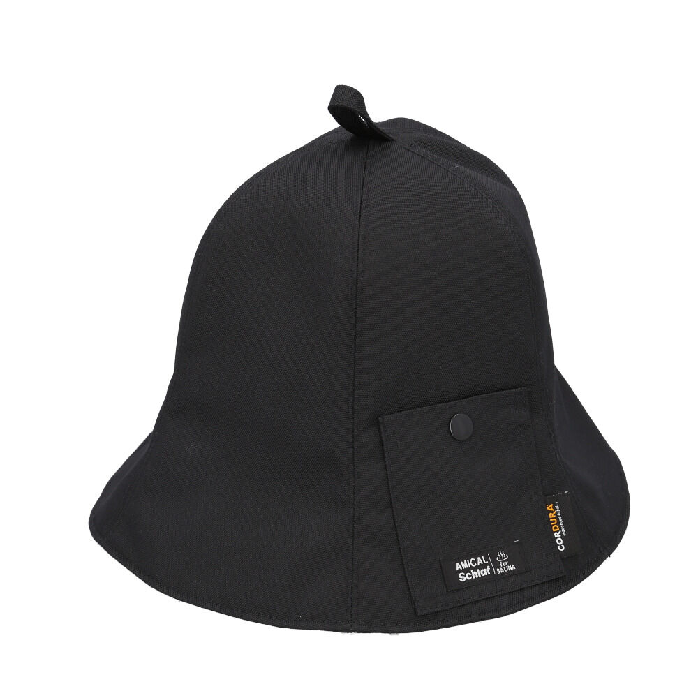BACKYARD FAMILY「ベル型 サウナハット 通販 サウナ帽子 サウナキャップ サウナ ハット キャップ 帽子 大きめ」|タオル|ブラック1