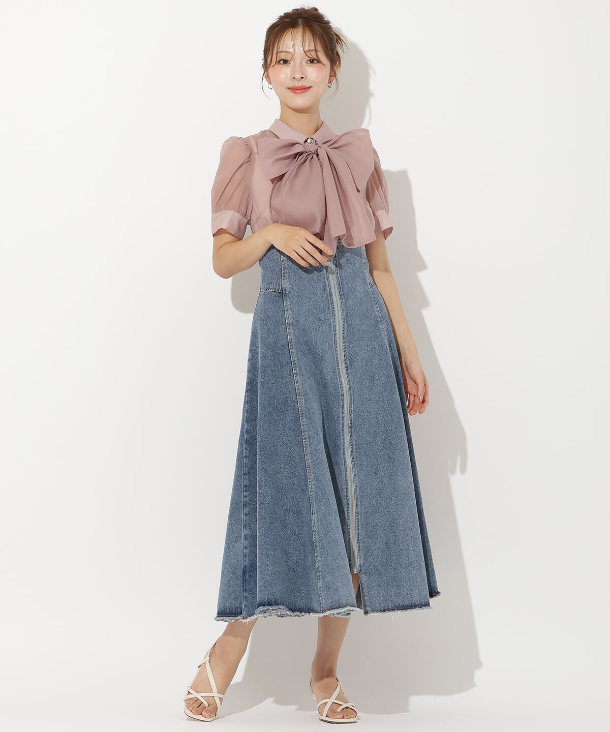 アンドクチュール「センターZIPデニムスカート」|スカート|