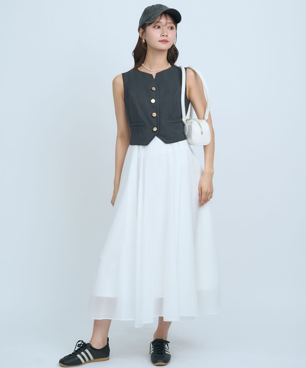 アンドクチュール「ショートジレレイヤードワンピース」|ワンピース|