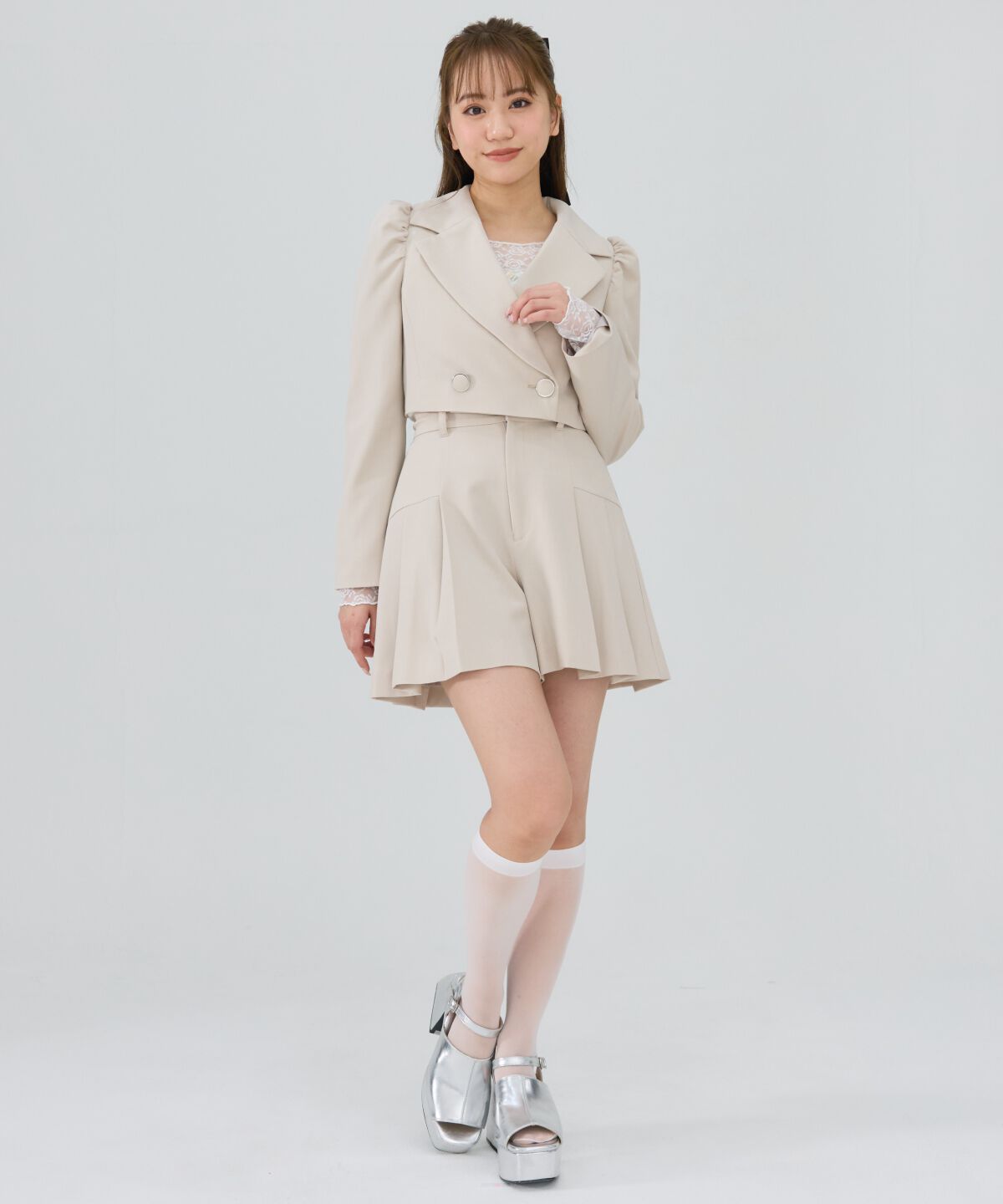 REDYAZEL「プリーツショートパンツ」|キュロット|