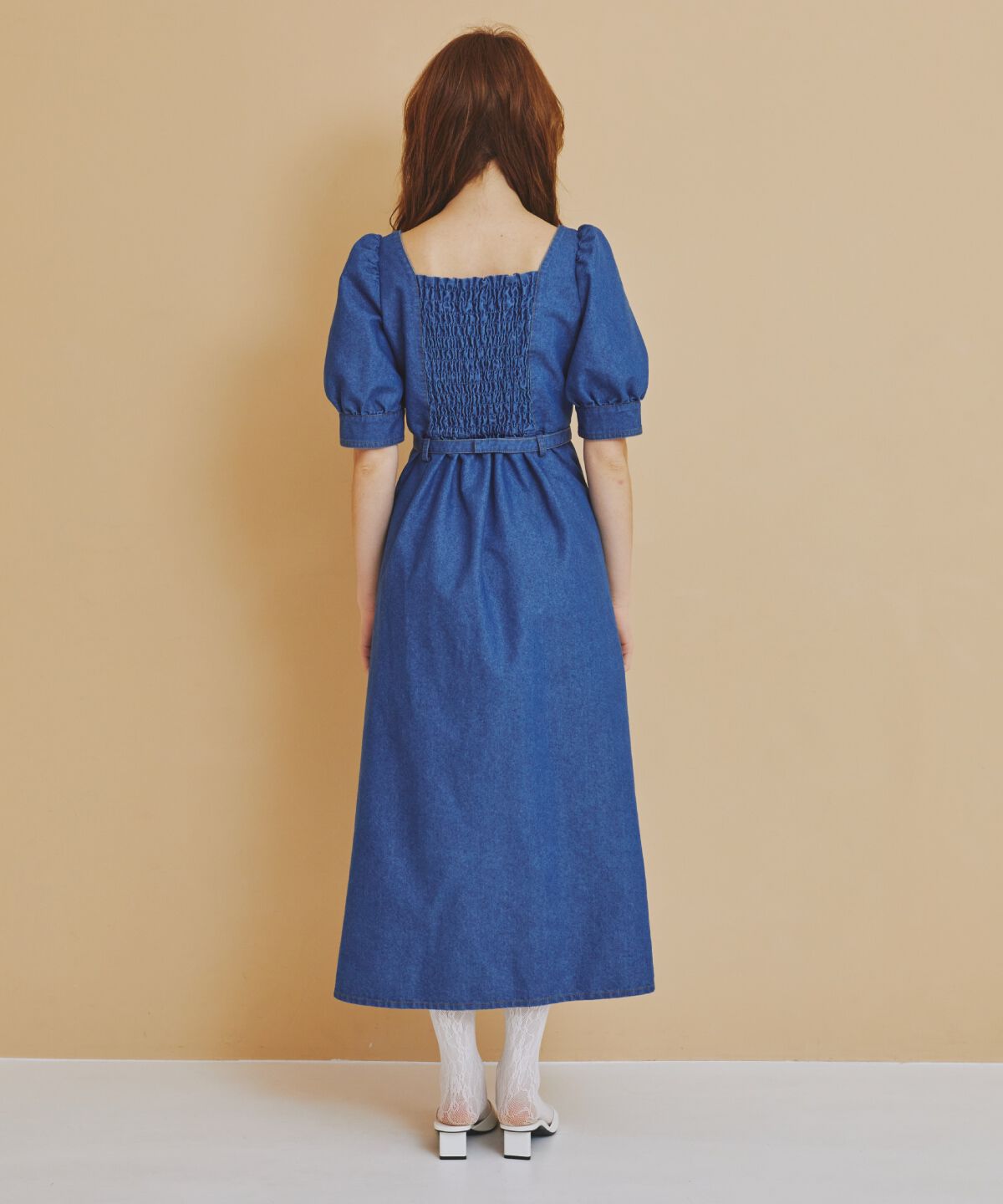 REDYAZEL「フロントジップスクエアネックフレアワンピース」|ワンピース|