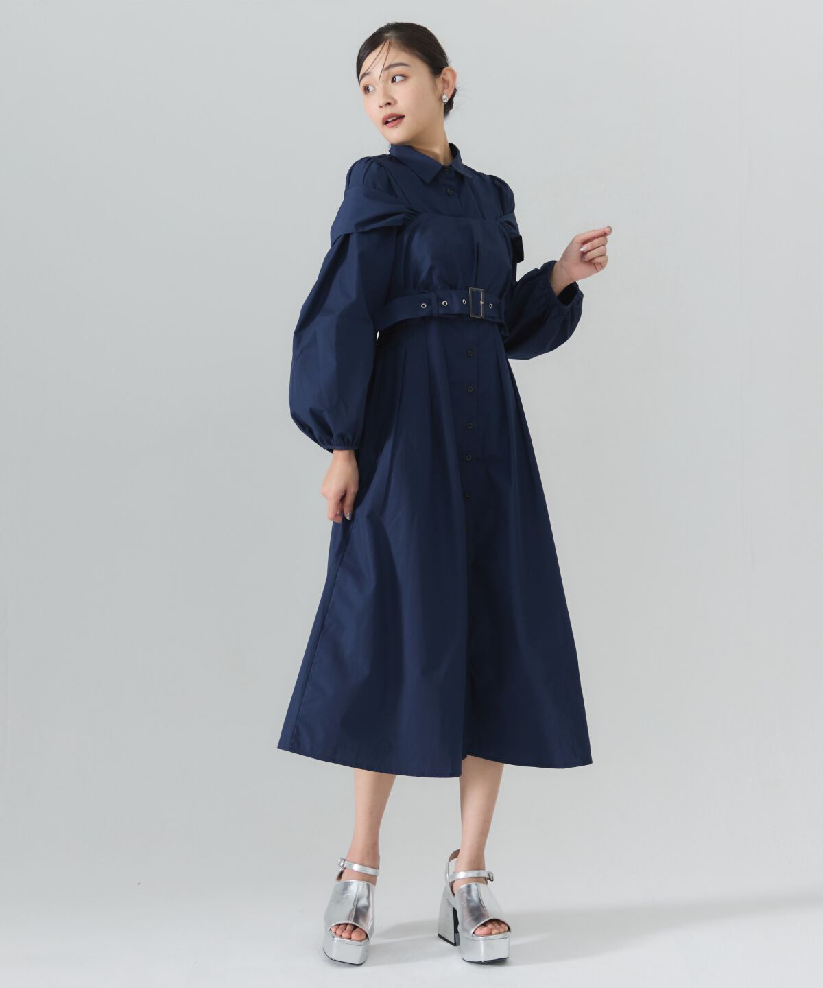 REDYAZEL「タックシャツワンピース」|ワンピース|