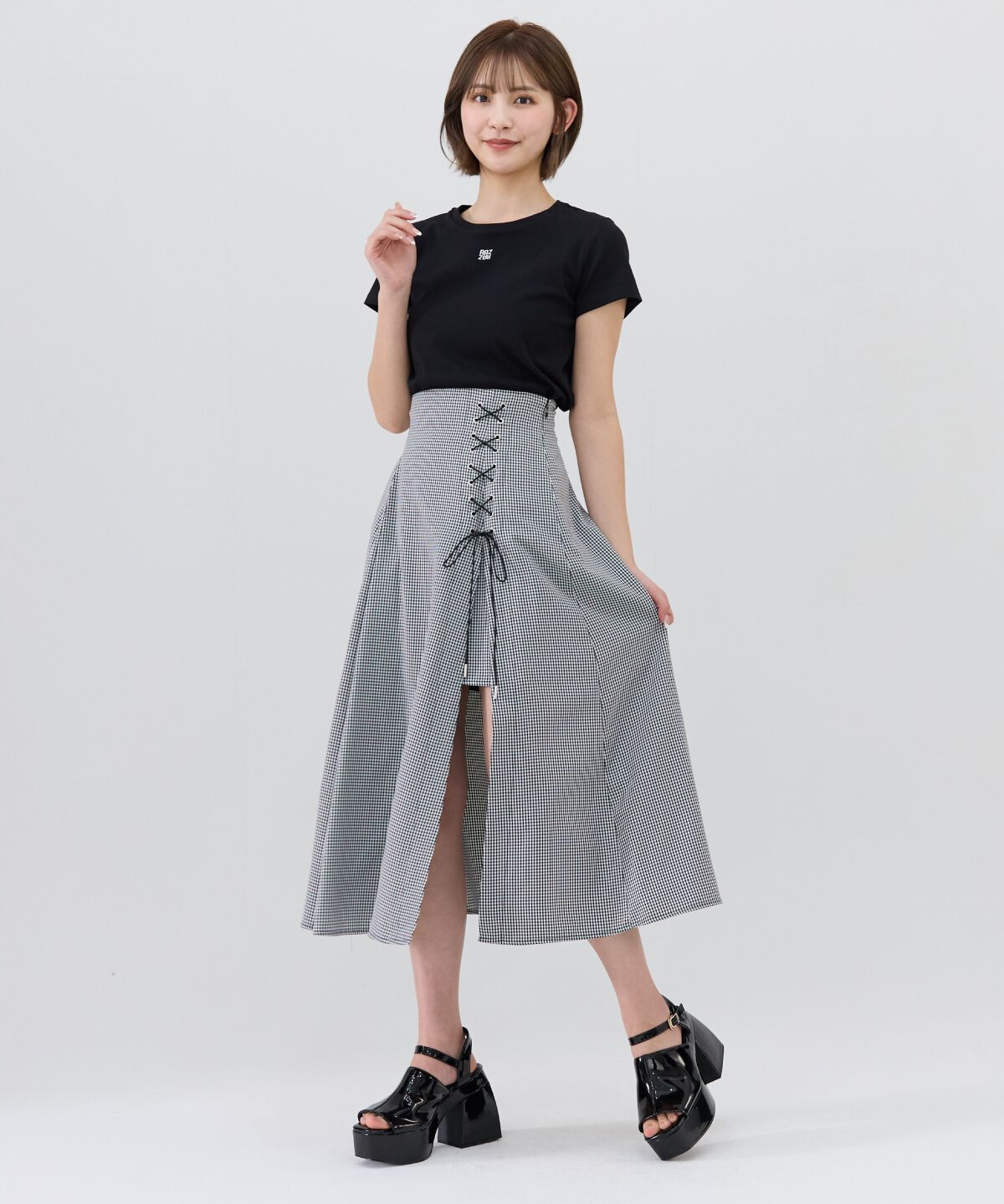 REDYAZEL「スピンドルスリットロングスカートスカート」|フレア|