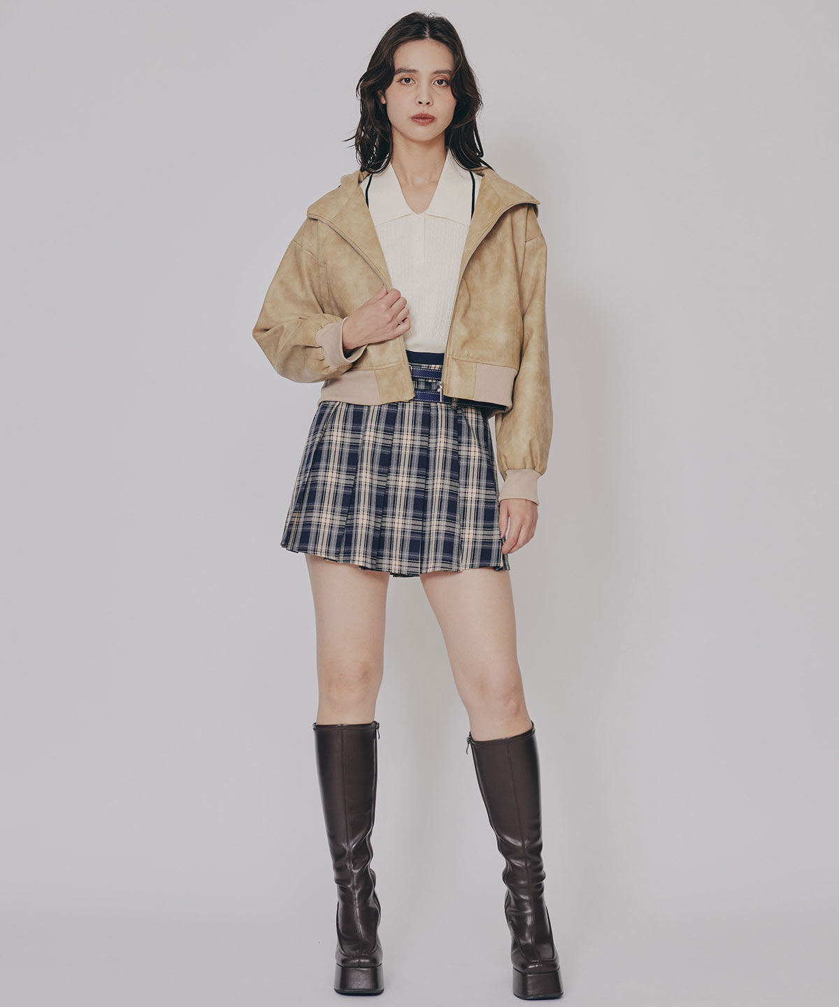 REDYAZEL「ヴィンテージライクレザーフーディブルゾン」|ブルゾン・スタジャン|