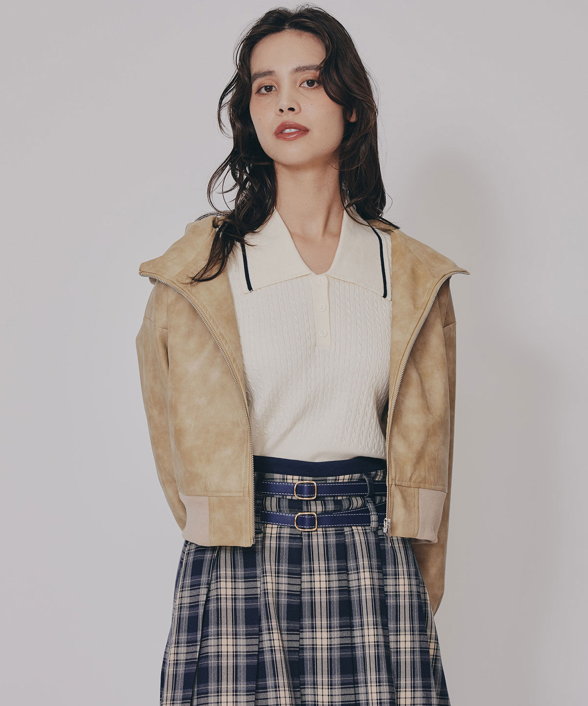 REDYAZEL「ヴィンテージライクレザーフーディブルゾン」|ブルゾン・スタジャン|