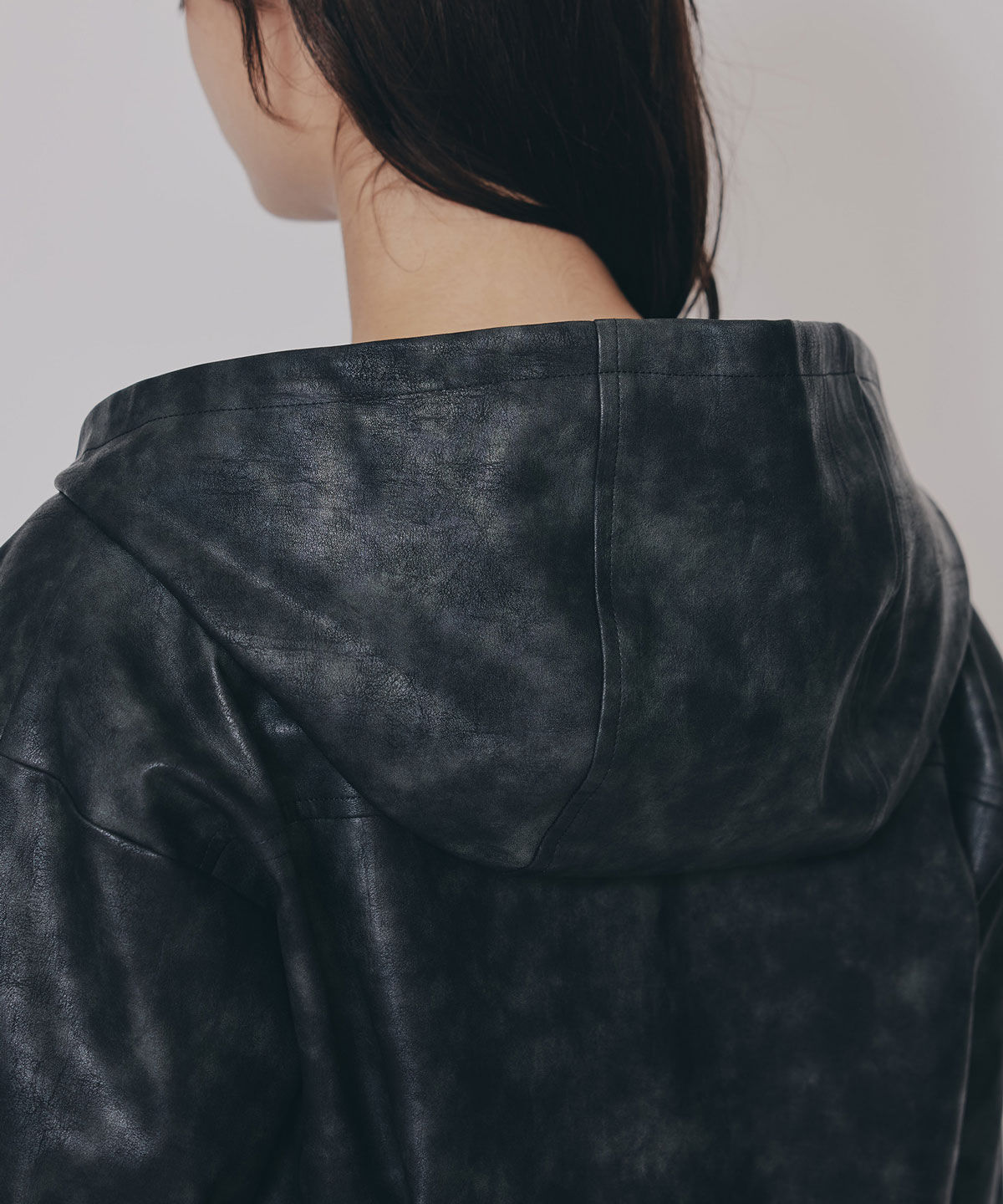 REDYAZEL「ヴィンテージライクレザーフーディブルゾン」|ブルゾン・スタジャン|