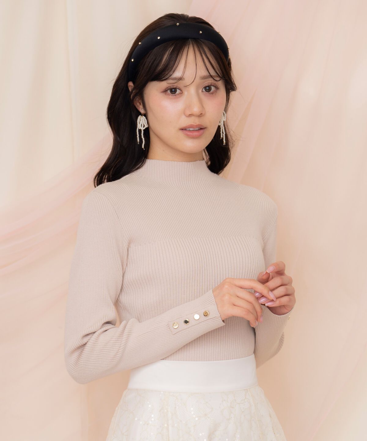 WILLSELECTION「袖口ボタンボトルネックリブニット」|ニット・セーター|