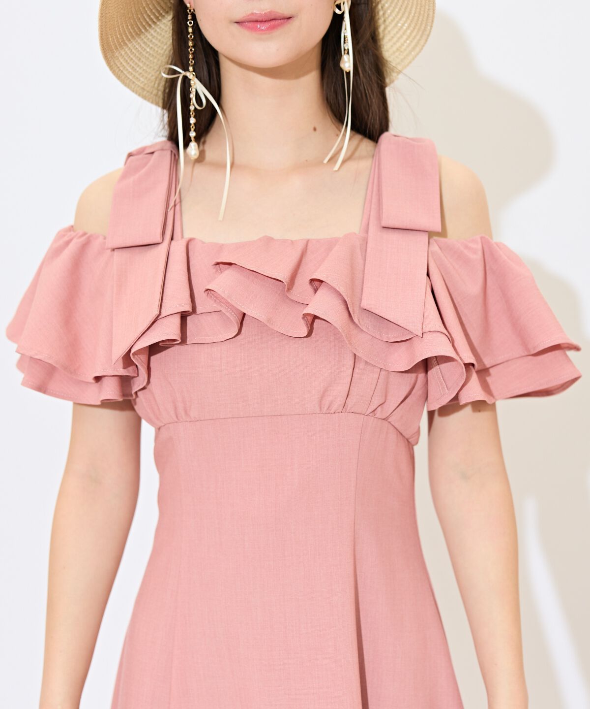 WILLSELECTION「ショルダーリボンラッフルワンピース」|ワンピース|