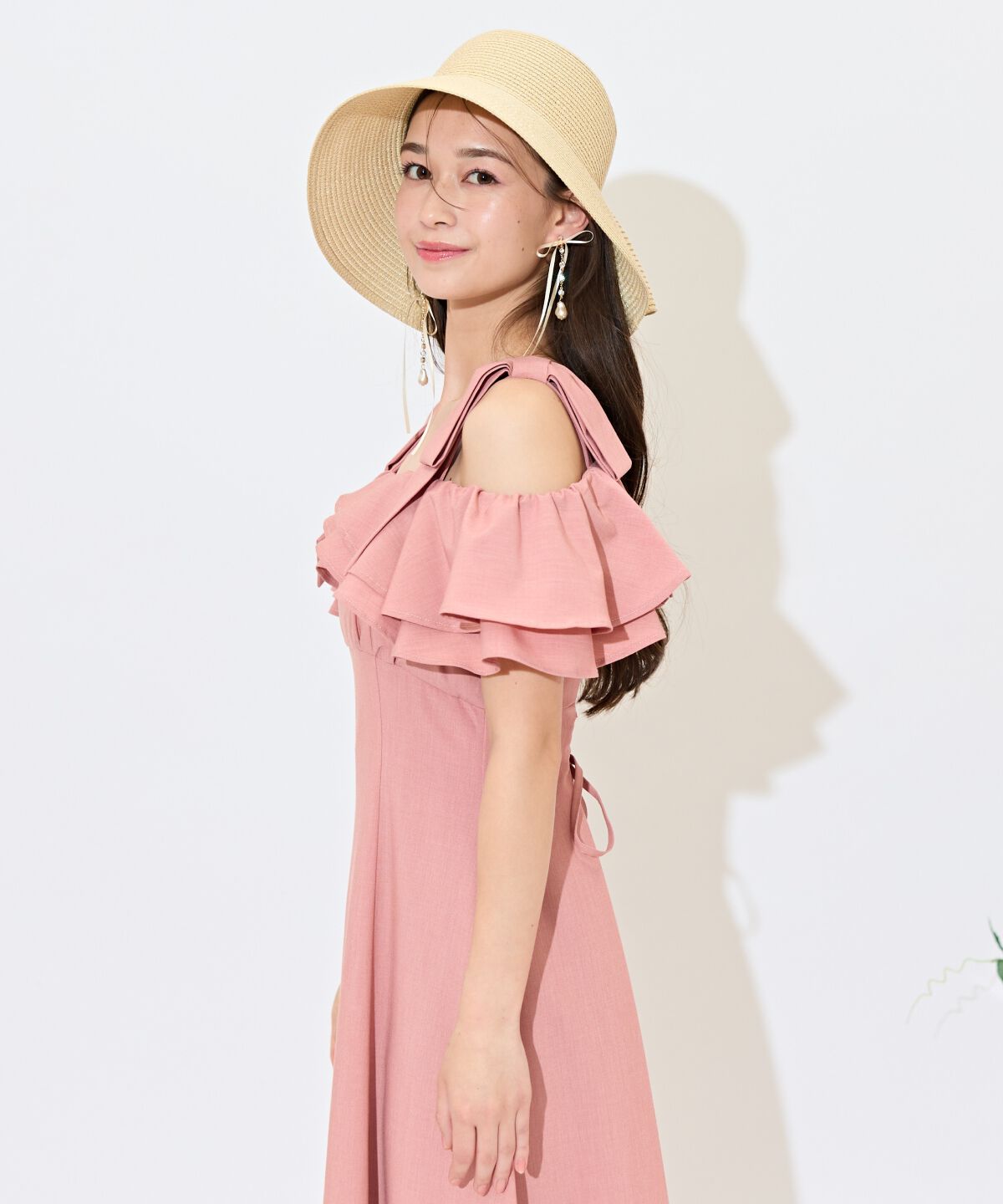 WILLSELECTION「ショルダーリボンラッフルワンピース」|ワンピース|